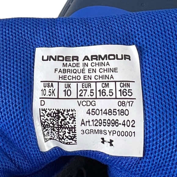 Under Armour PS Curry 4 Mid Boys Shoe Blue Navy Aqua Size 10.5K 1295996 402 - Picture 9 of 9